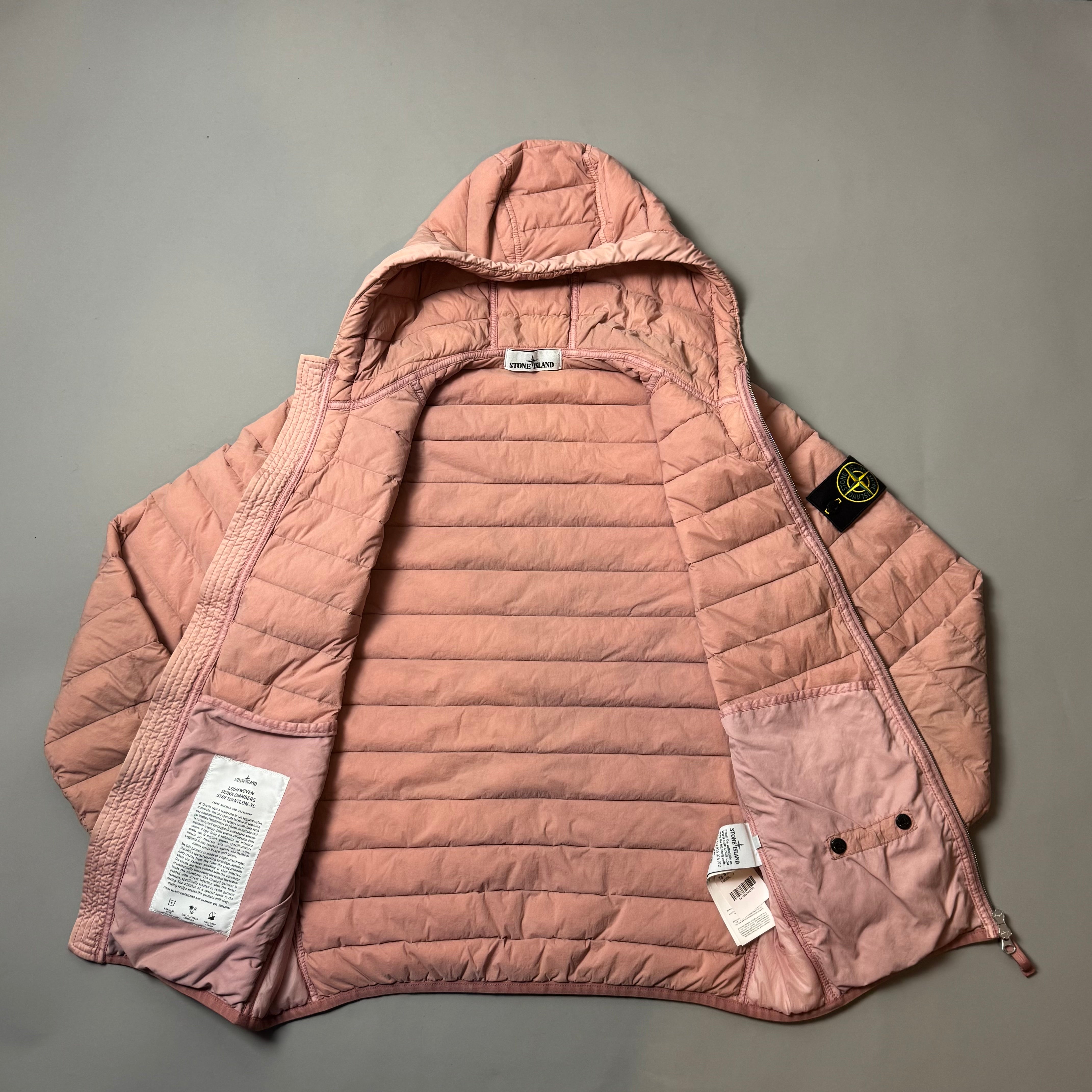 Stone Island Pink Loom Woven Down Chambers Stretch Nylon-Tc Jacket - Small