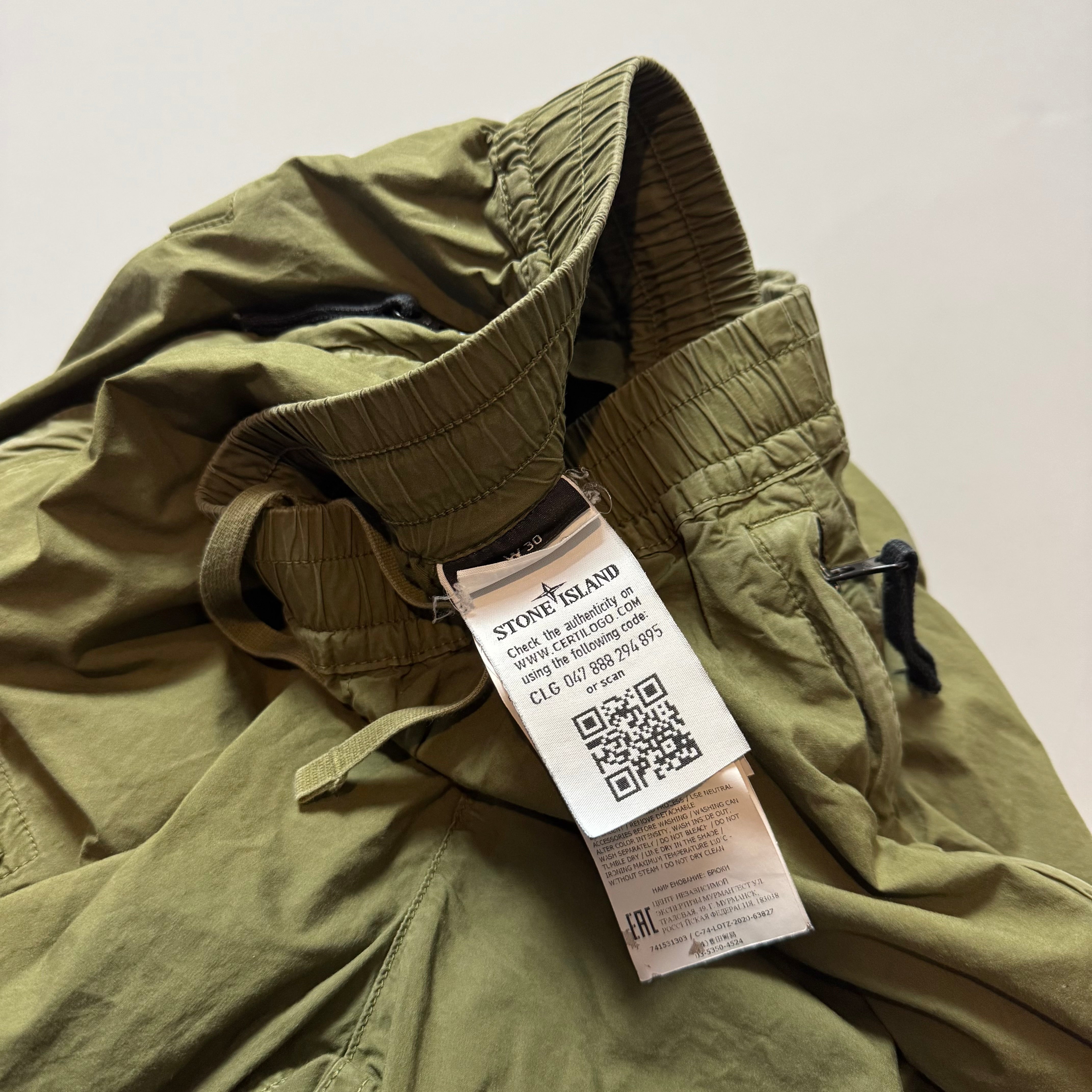 Stone Island Green Cargo Trousers - W30