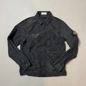 Stone Island Black Nylon Metal Shimmer Overshirt - Large