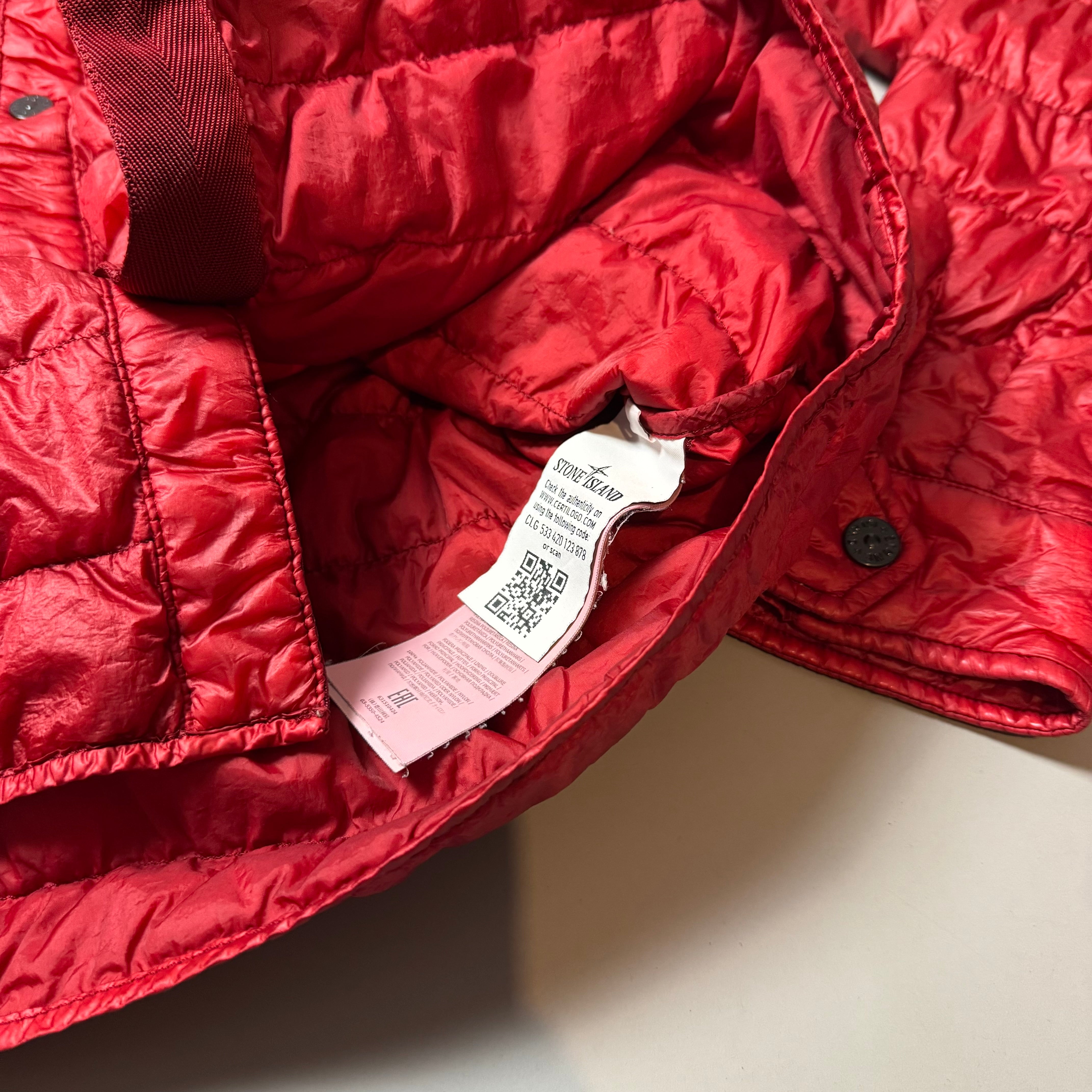 Stone Island Red Red Down Filled  Overshirt - XL