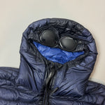 Load image into Gallery viewer, C.P Company Blue Goggle D.D Shell Hooded Down Jacket - Small
