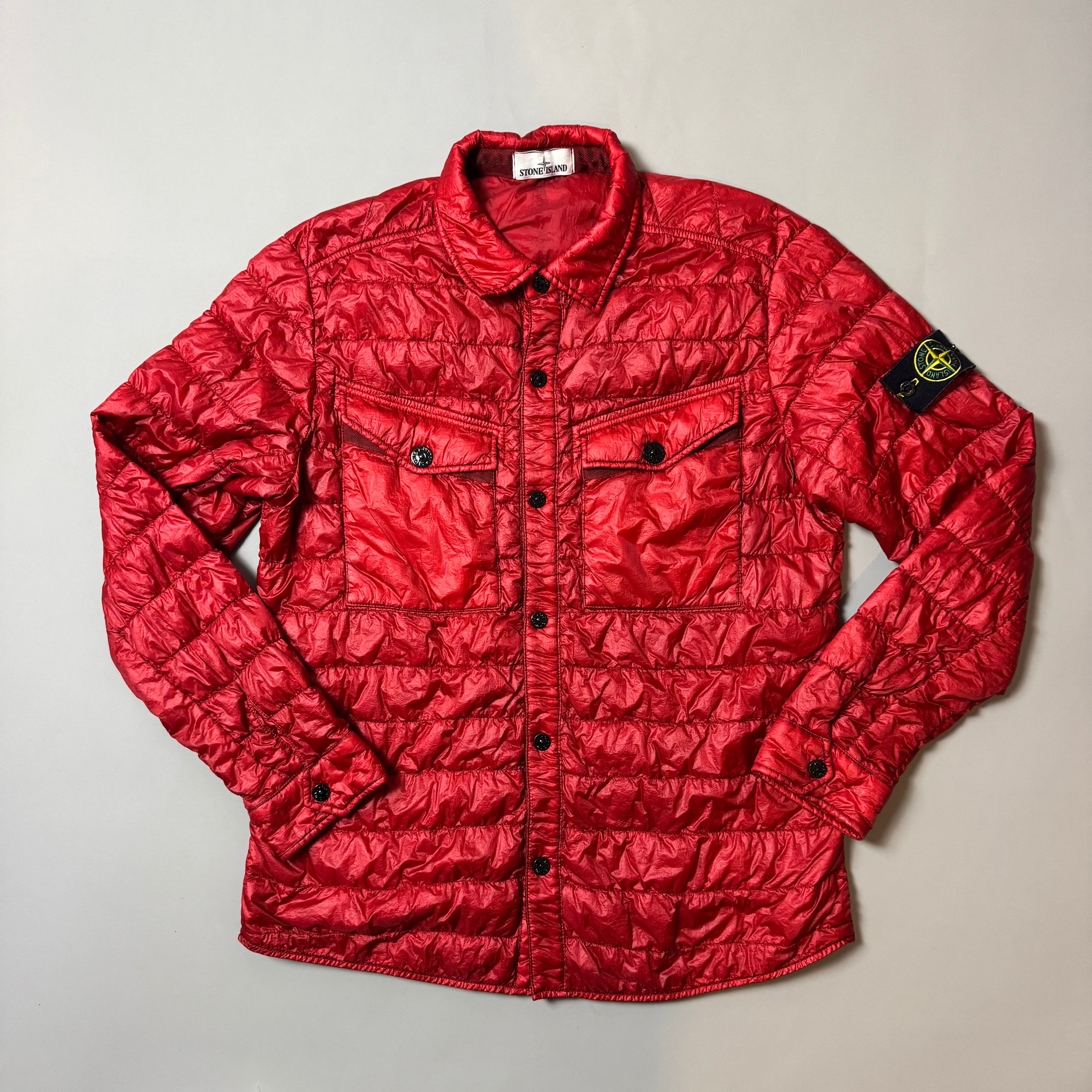 Stone Island Red Red Down Filled  Overshirt - XL