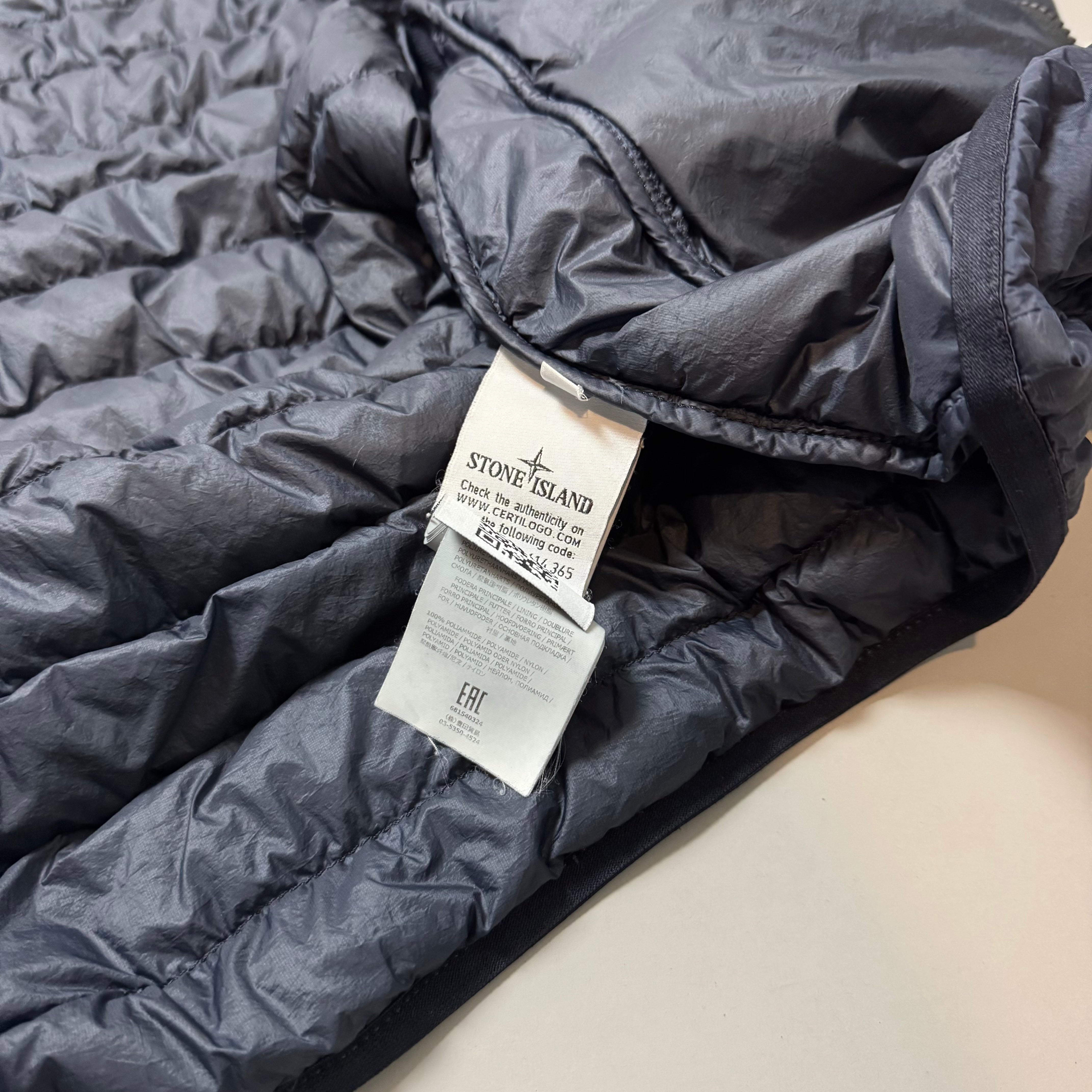 Stone Island Navy Garment Dyed Micro Yarn Down Jacket - Small