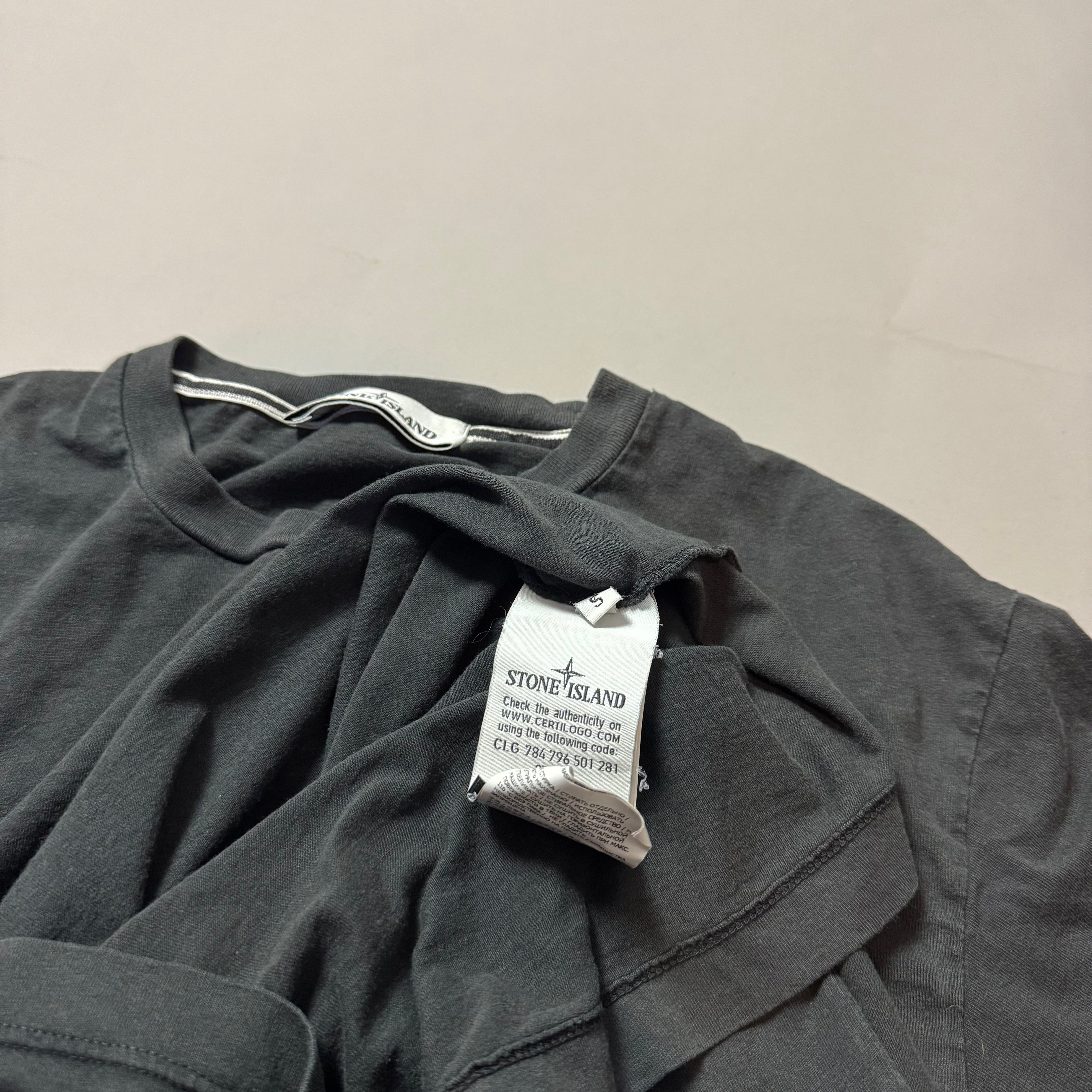 Stone Island Black Mussola Gommata Archivo Graphic T-shirt - Small