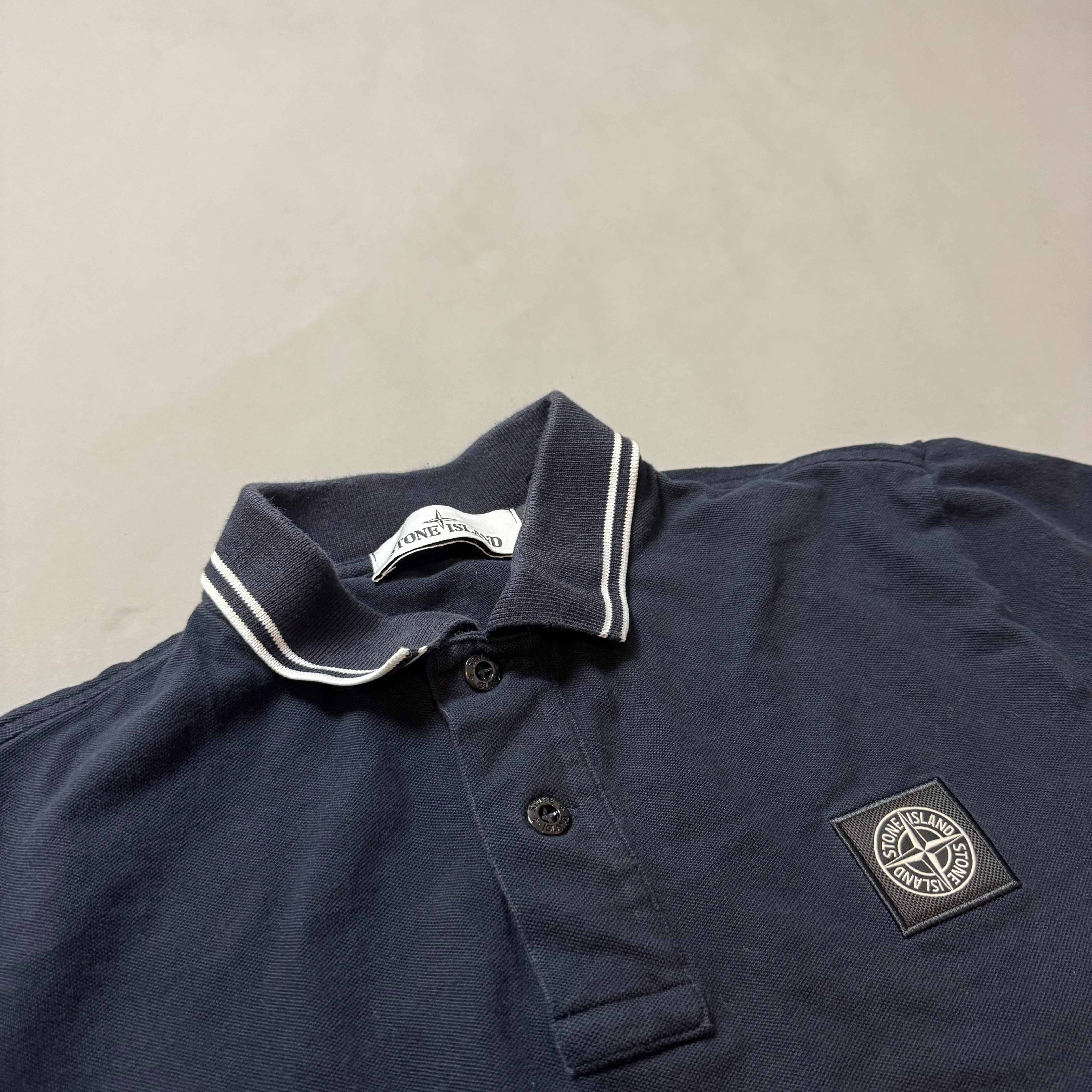 Stone Island Navy Blue Polo Shirt - Small