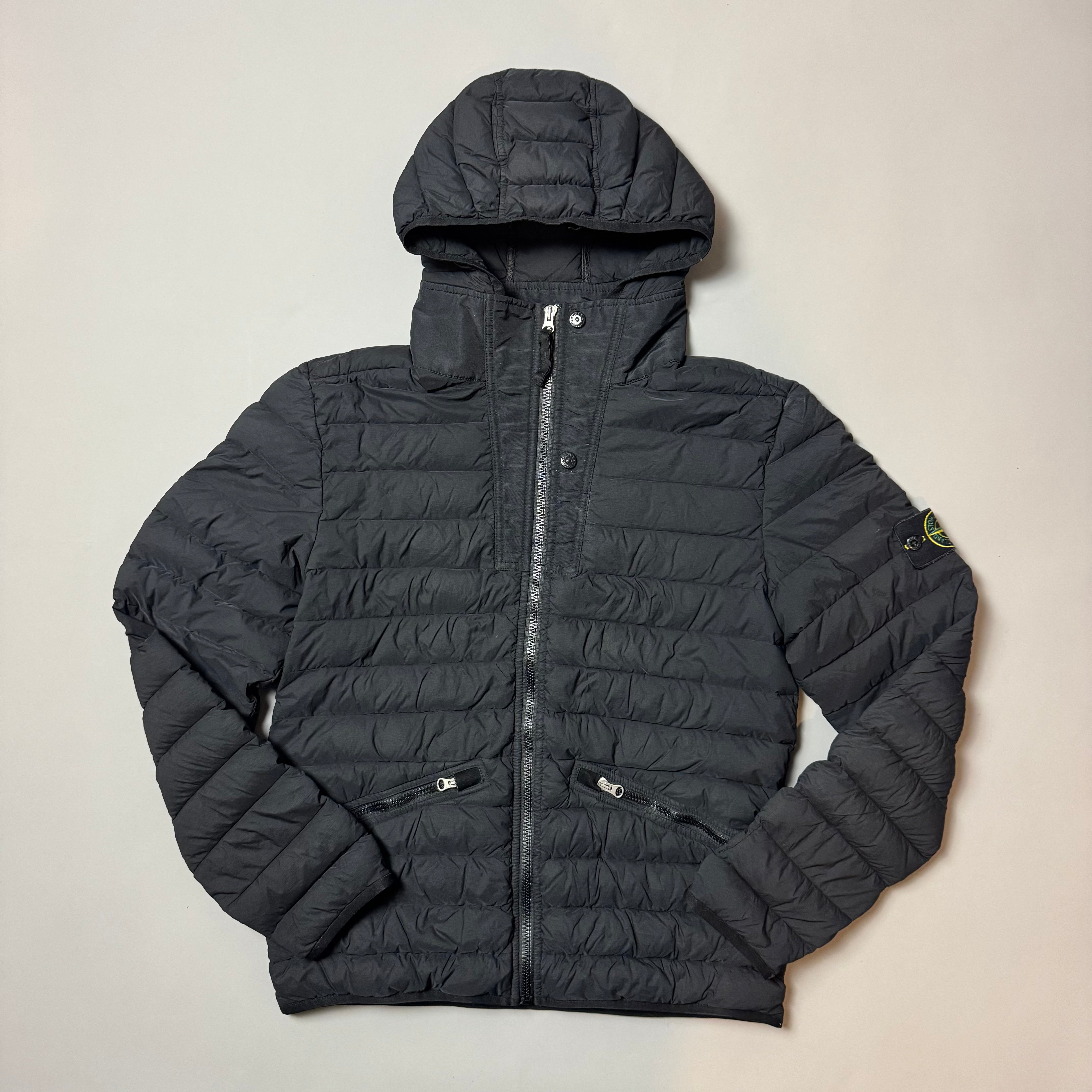 Stone Island Black Loom Woven Down Chambers Stretch Nylon-Tc Jacket - Medium