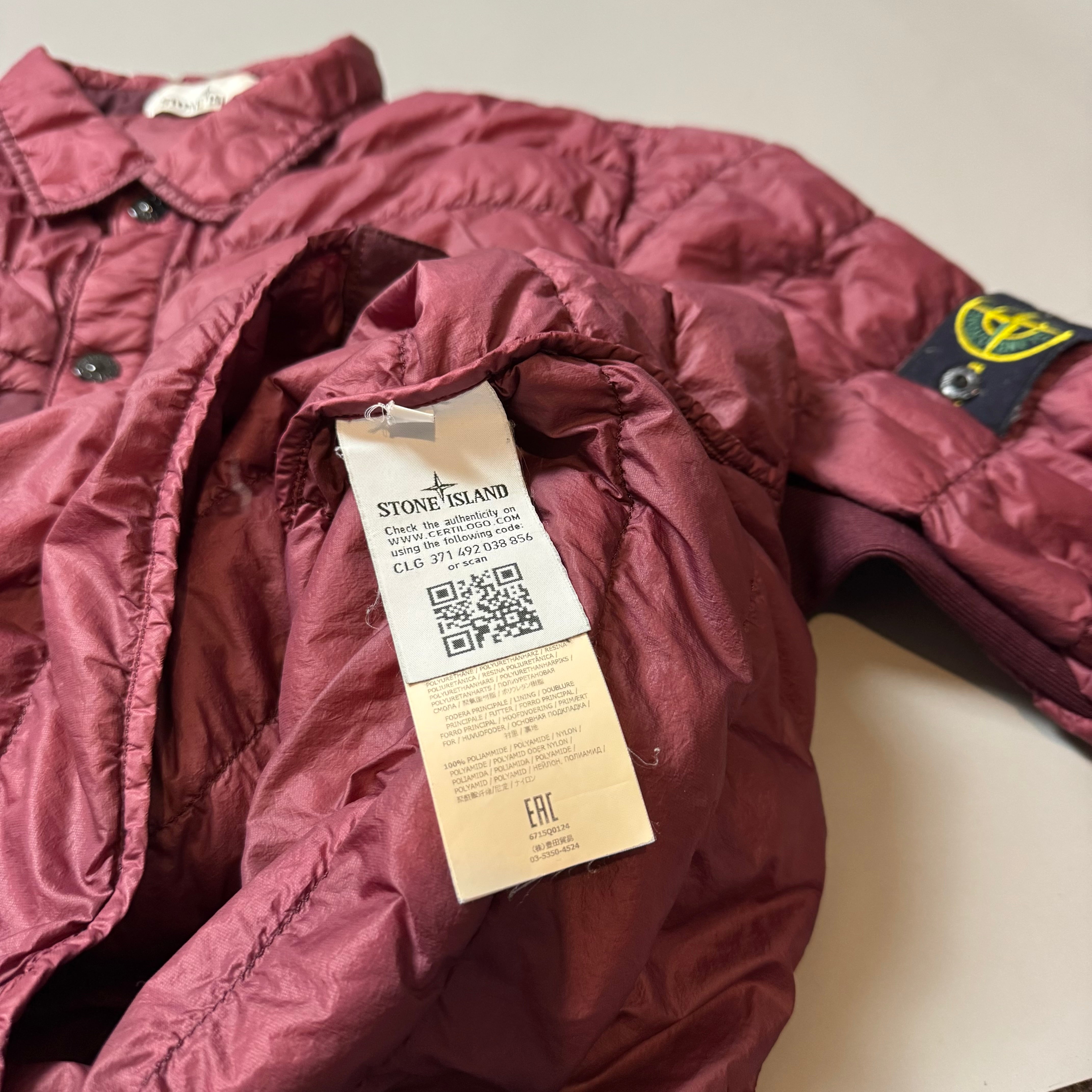 Stone Island Red Garment Dyed Micro Yarn Down Jacket - Large
