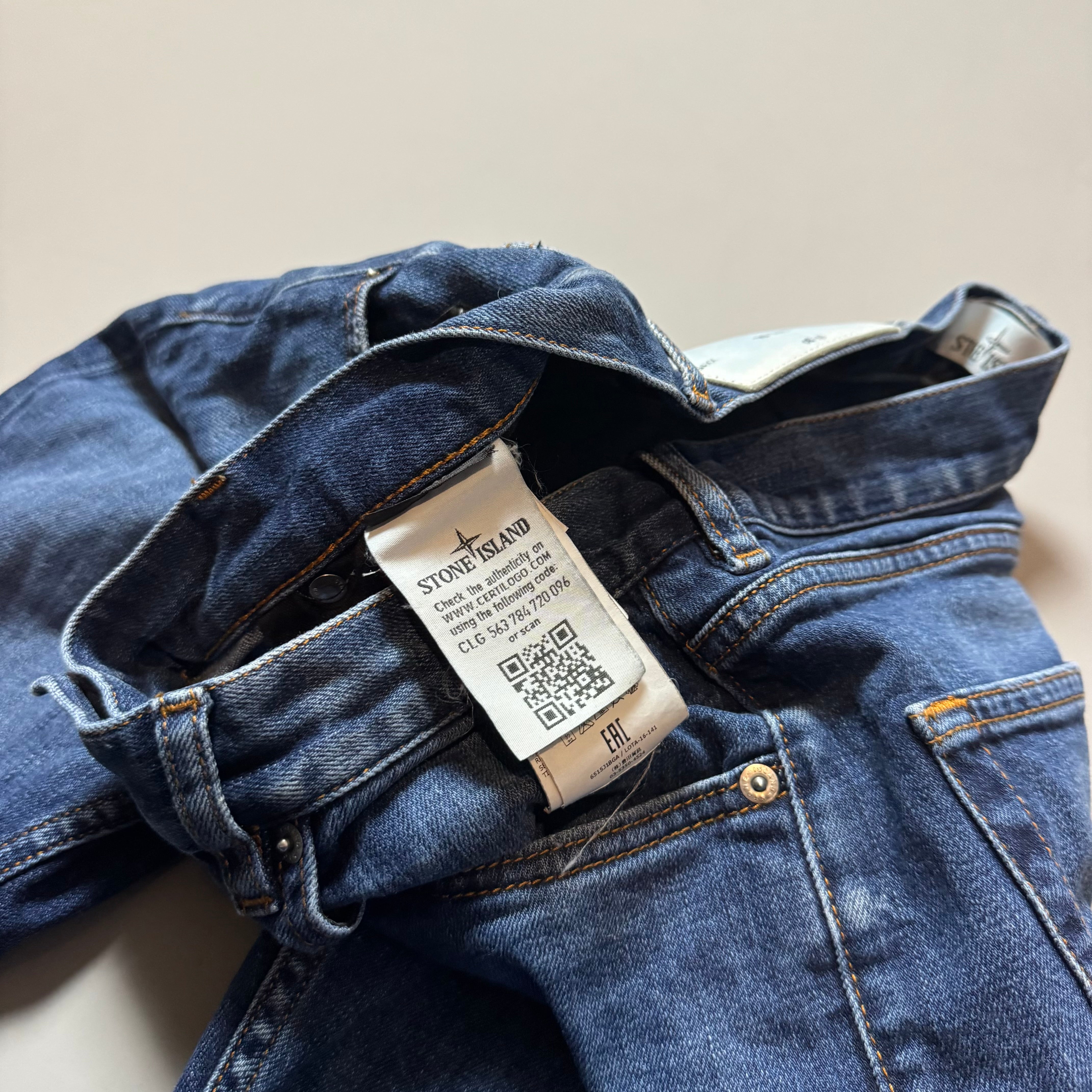 Stone Island Slim Fit Dark Wash Jeans - W30 L34