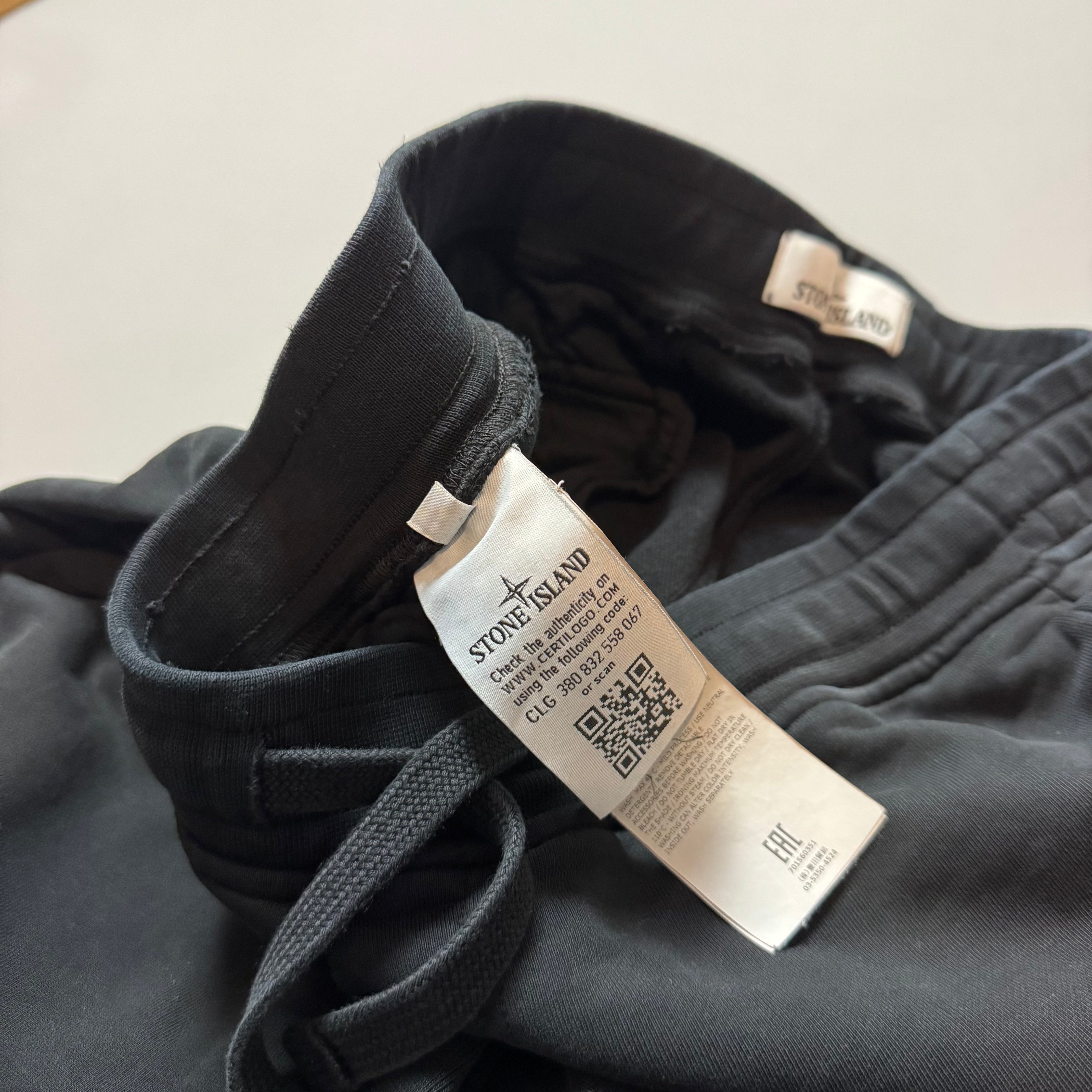 Stone Island Black Joggers - Medium