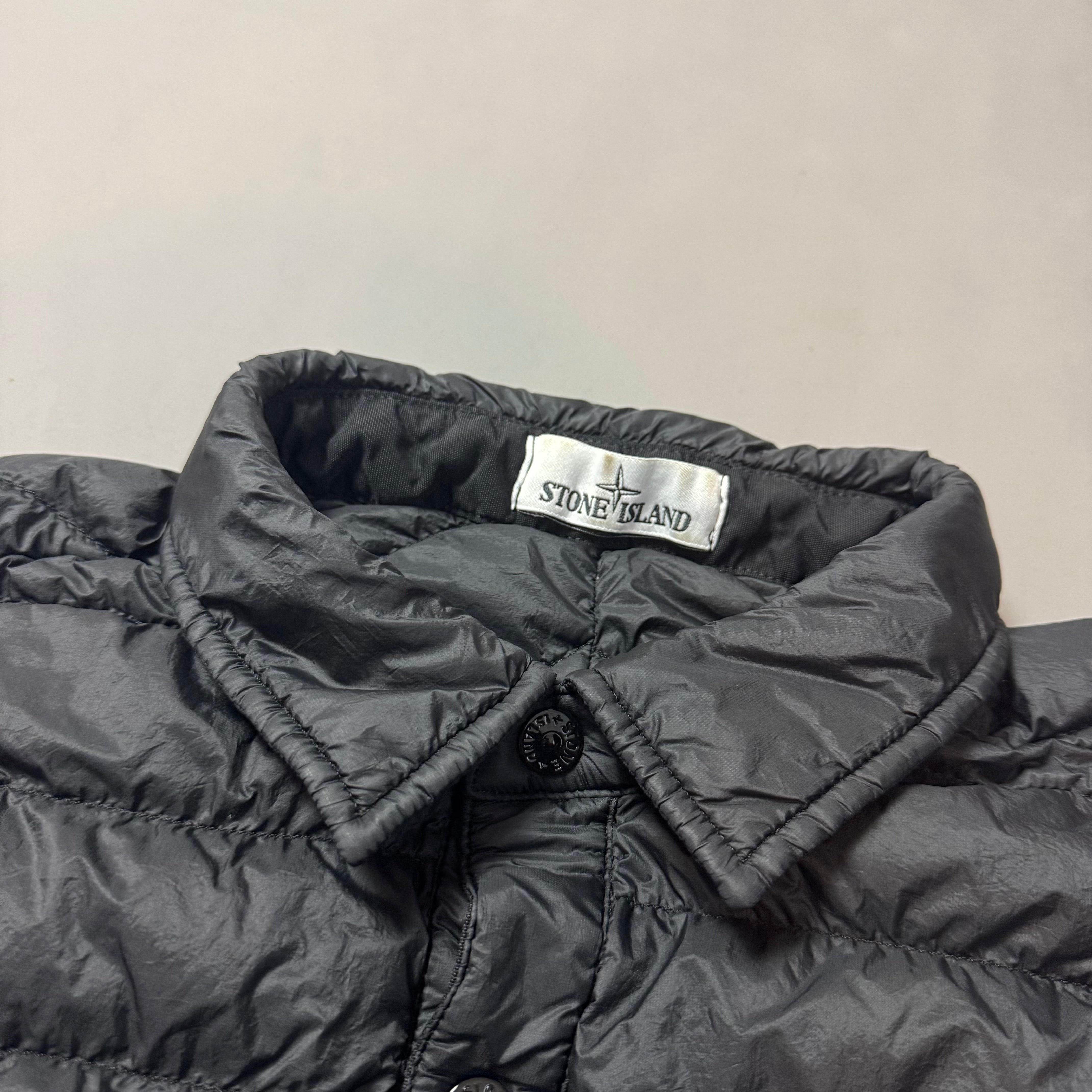 Stone Island Garment Black Dyed Micro Yarn Down Jacket - XL