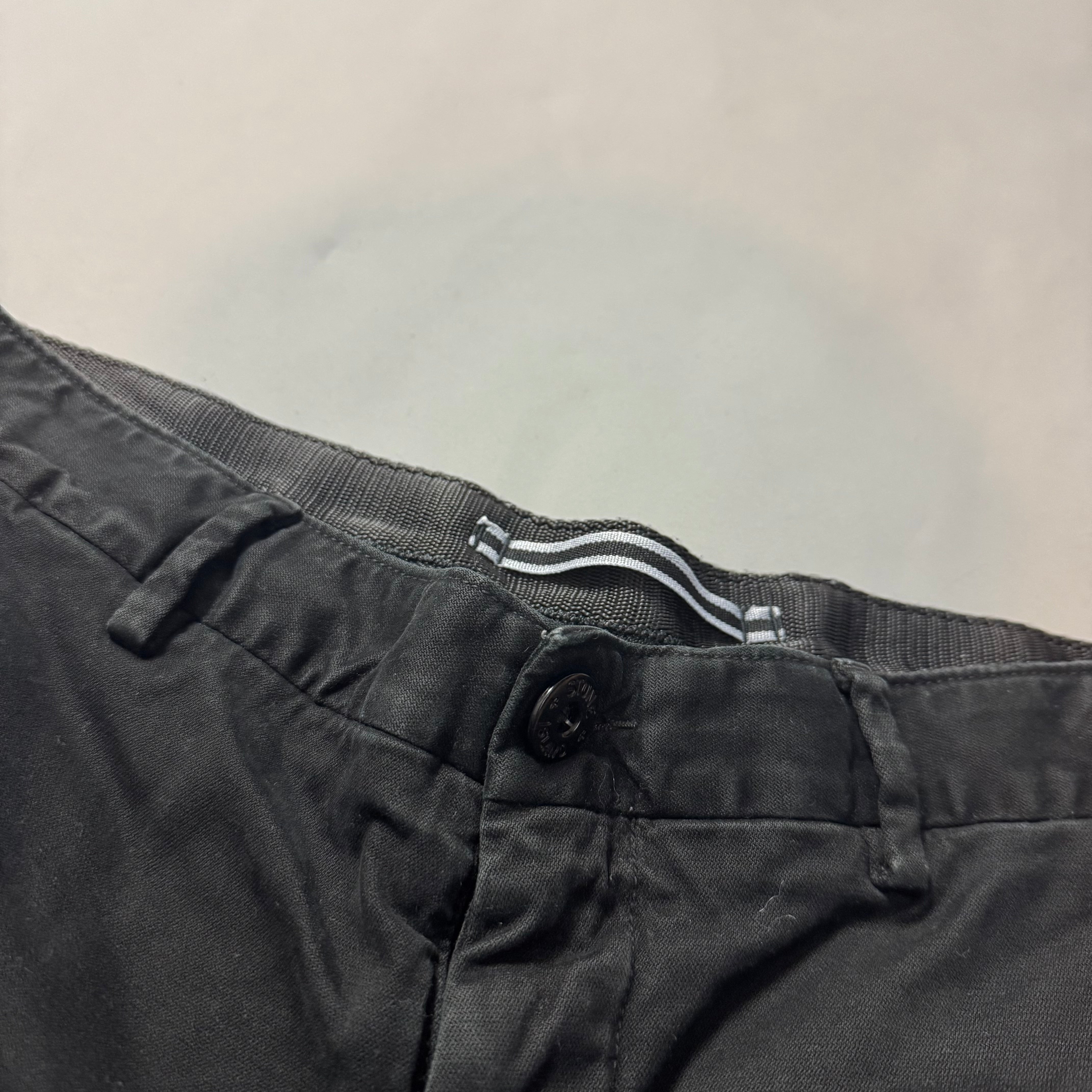 Stone Island Black Cargo Shorts - W36