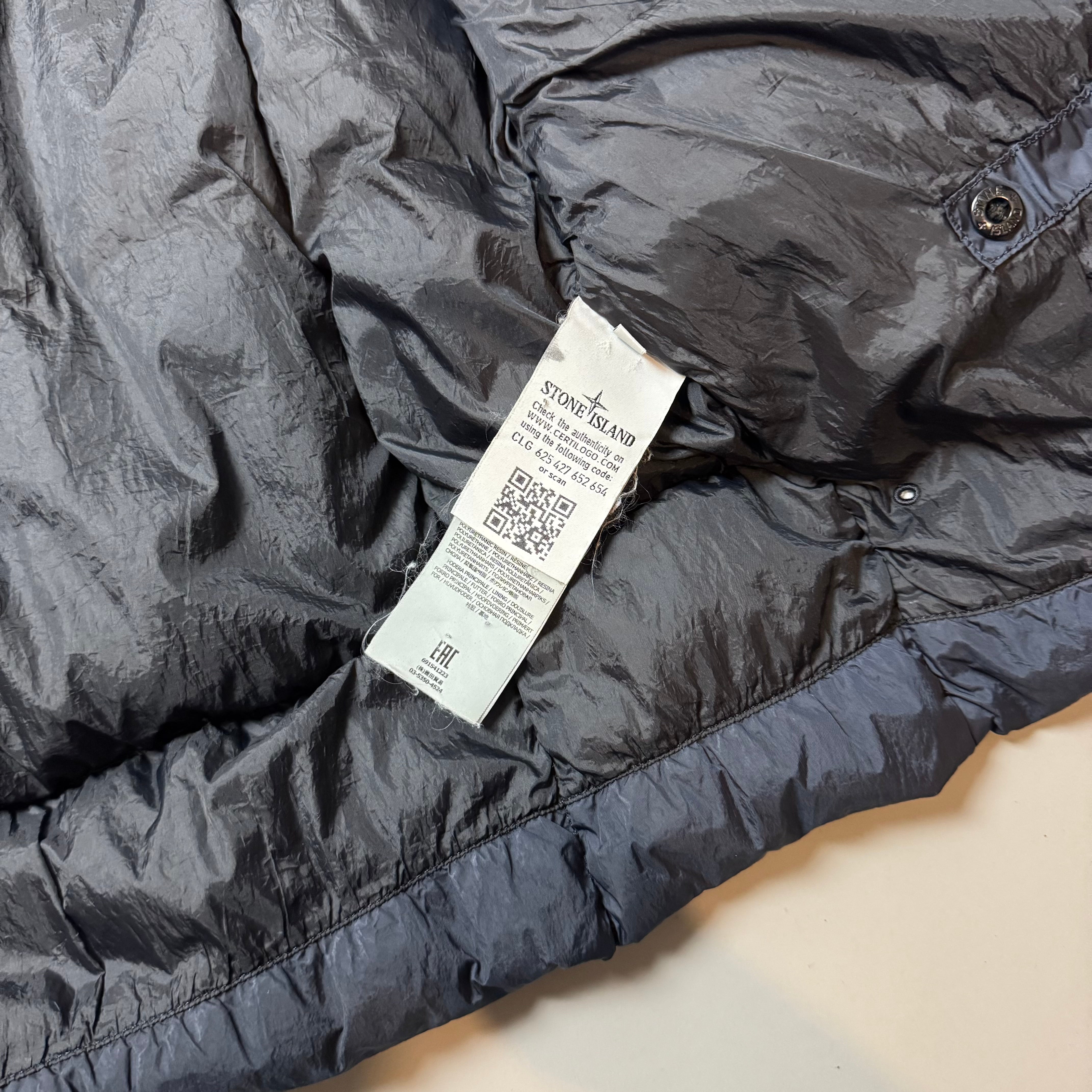Stone Island Navy Crinkle Reps NY Down Puffer Jacket - Small