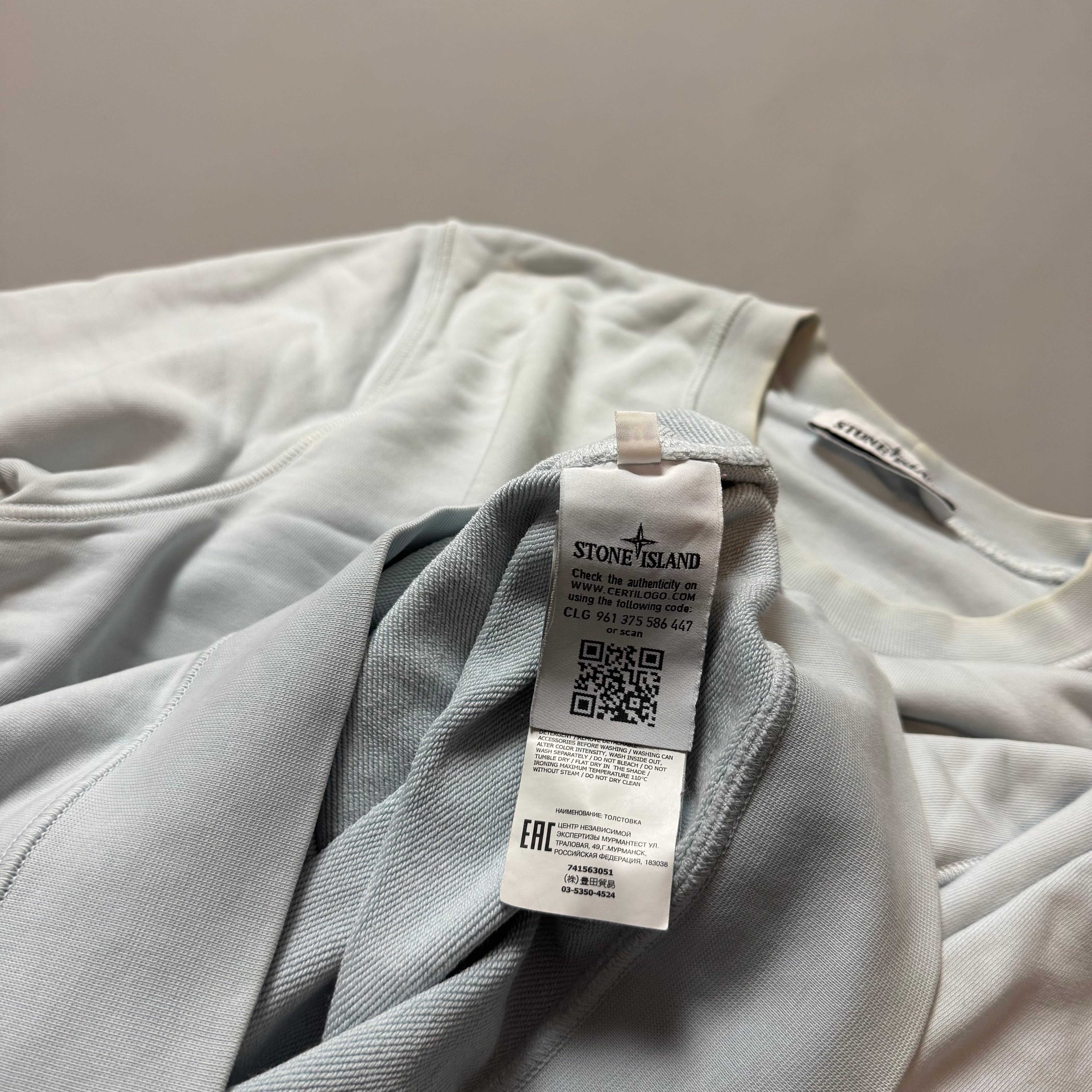 Stone Island Sky Blue Sweatshirt - Medium