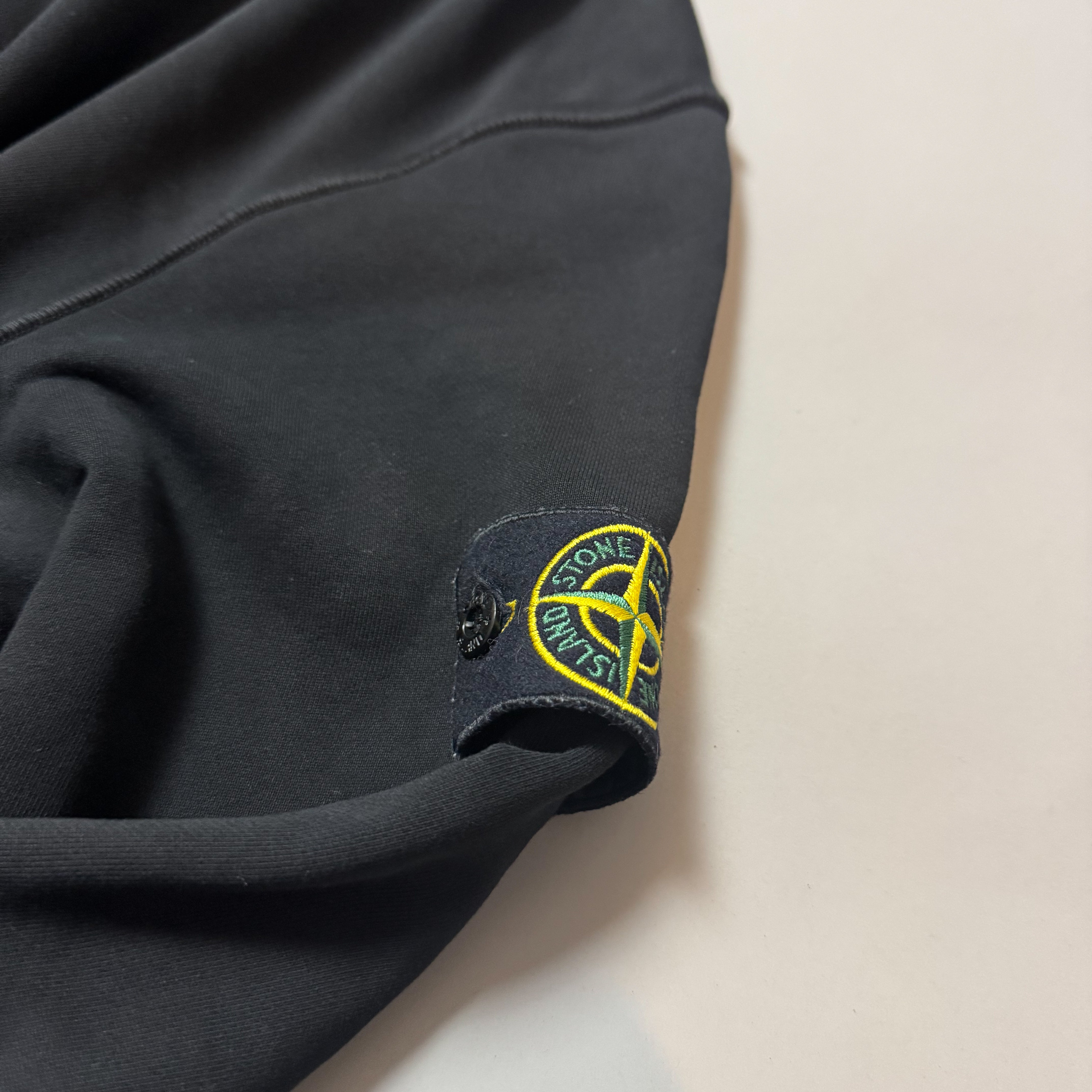 Stone Island Black Hoodie - Large