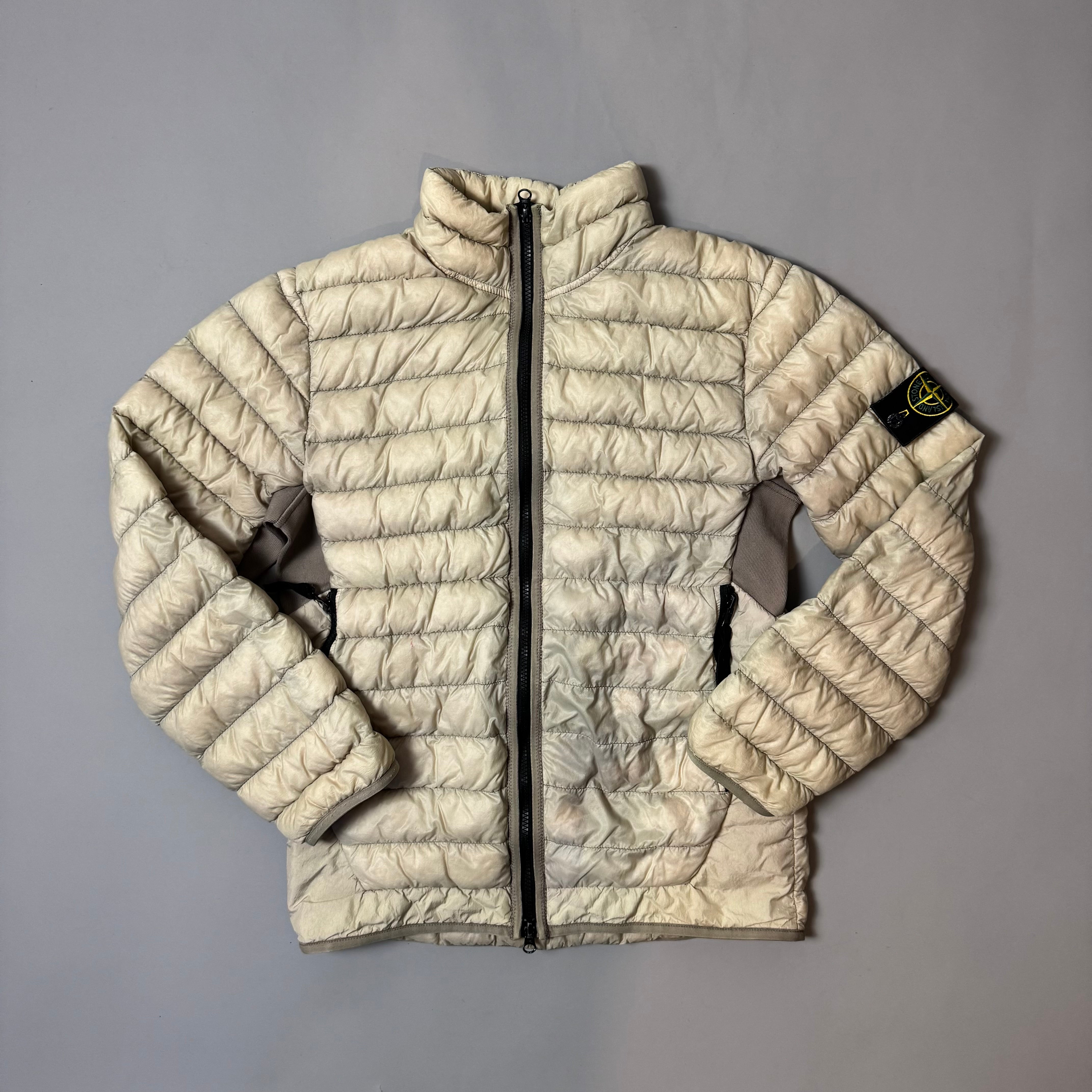 Stone Island Beige Garment Dyed Micro Yarn Down Jacket - Medium