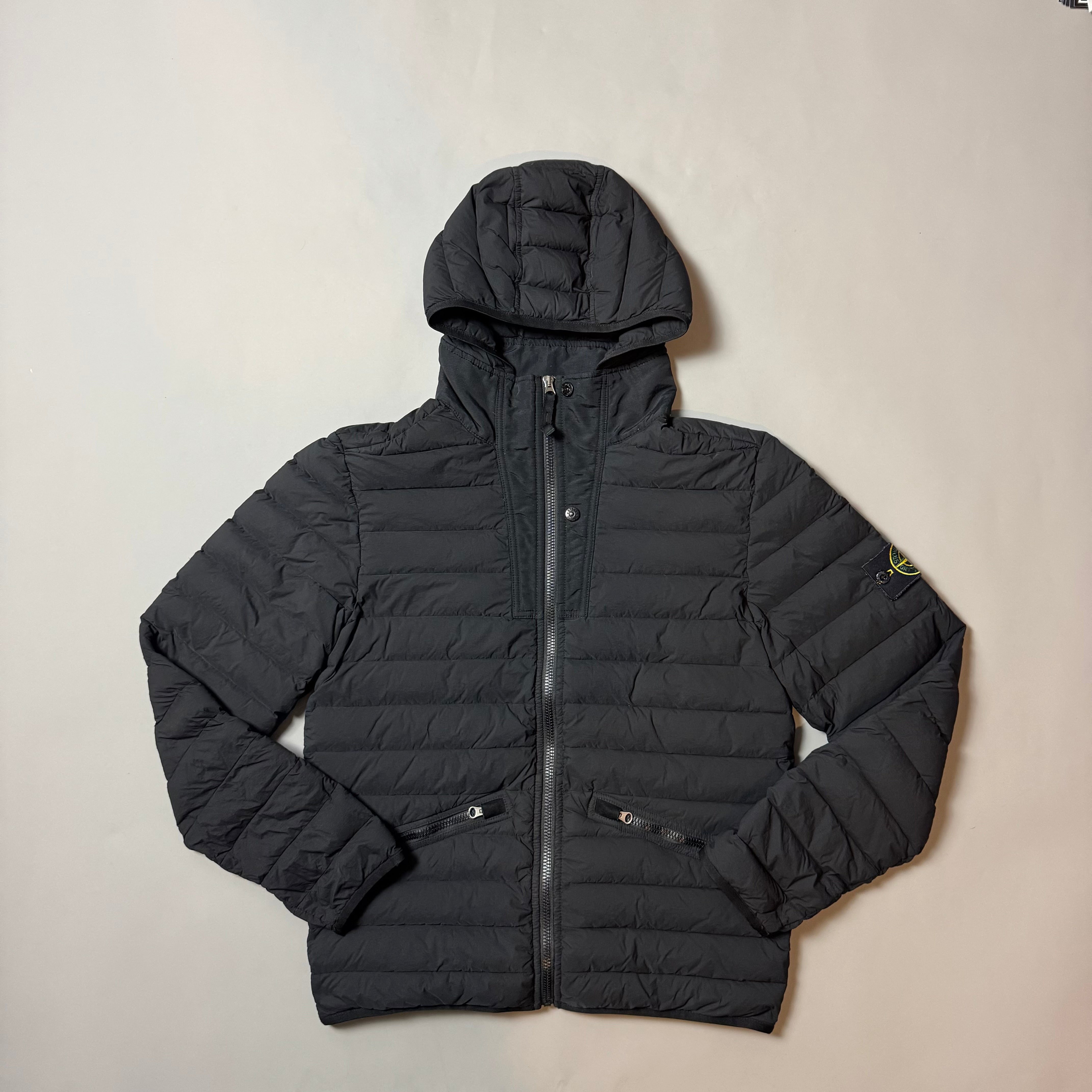 Stone Island Black Loom Woven Down Chambers Stretch Nylon-Tc Jacket - Medium