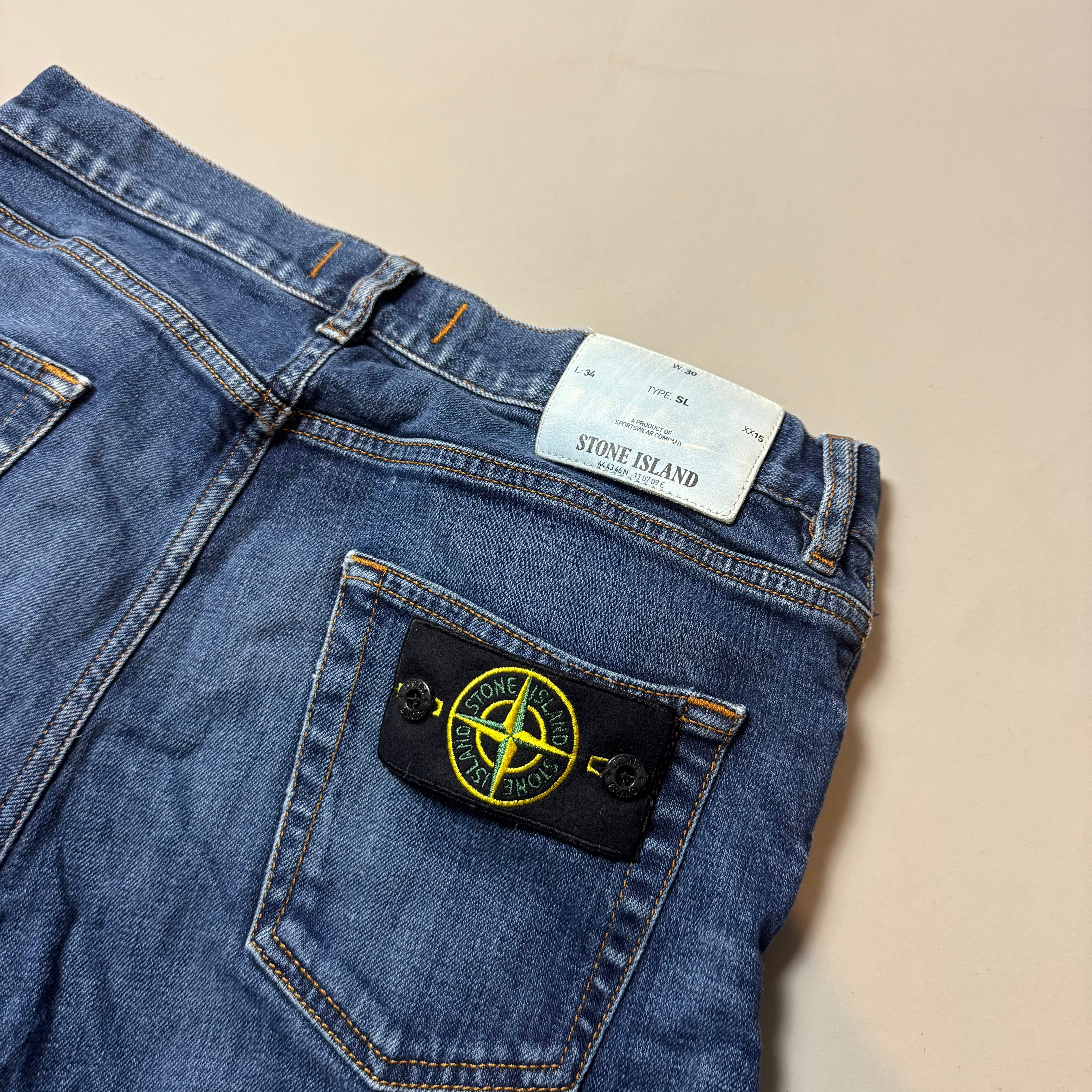 Stone Island Slim Fit Dark Wash Jeans - W30 L34