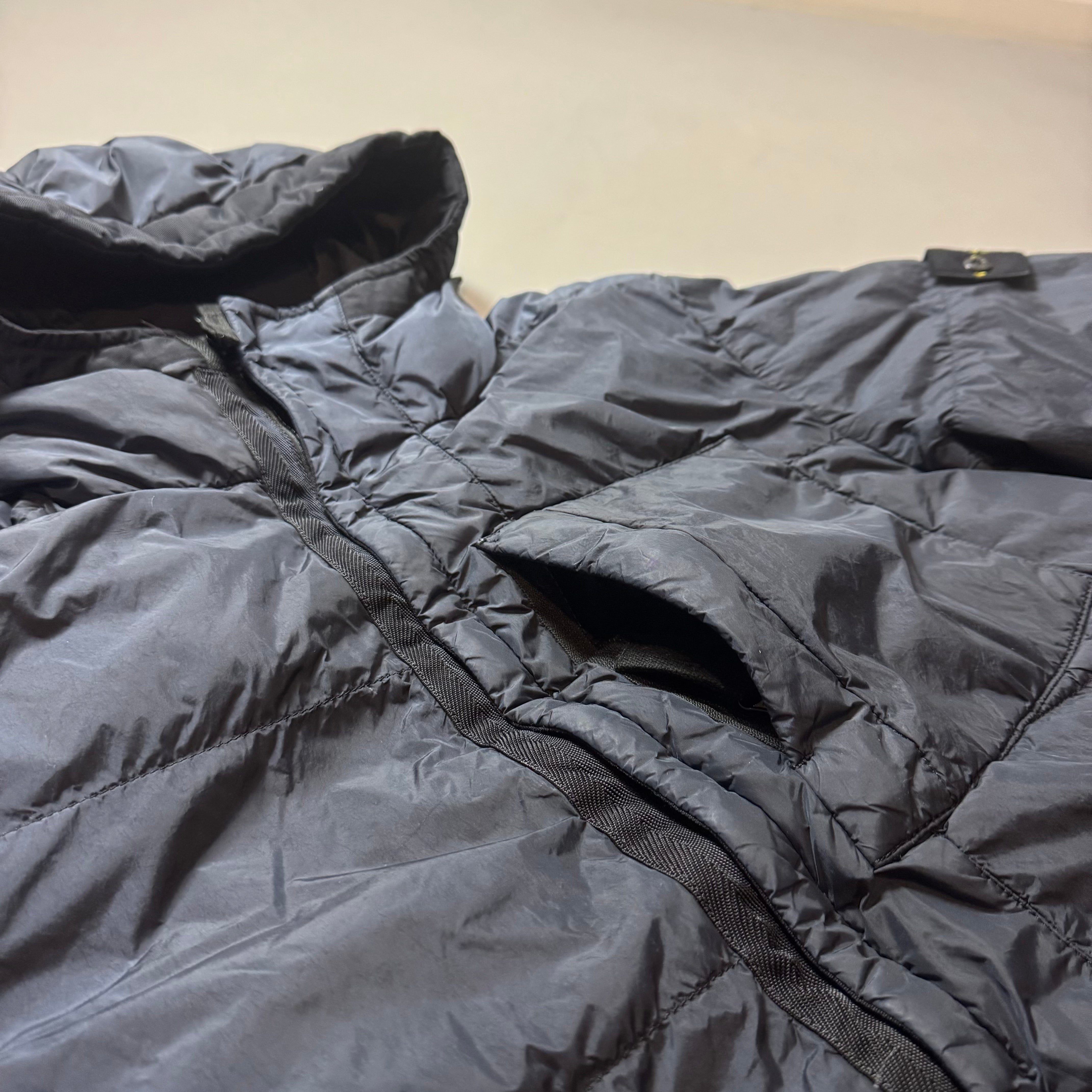 Stone Island Navy Crinkle Reps NY Down Puffer Jacket - Small