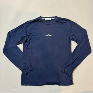 Stone Island Navy Graphic Long Sleeve t-shirt - Medium
