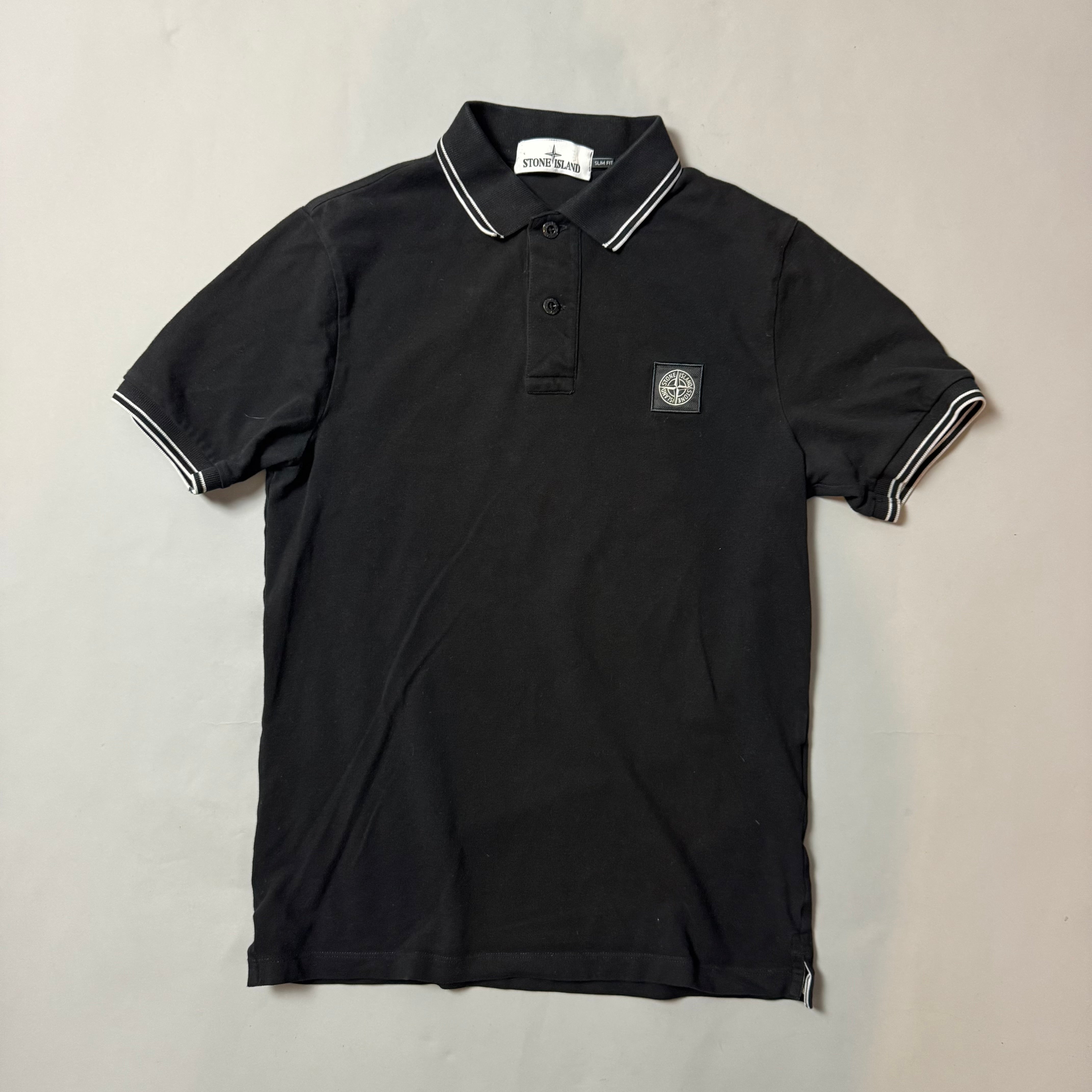Stone Island Black Polo Shirt - Small