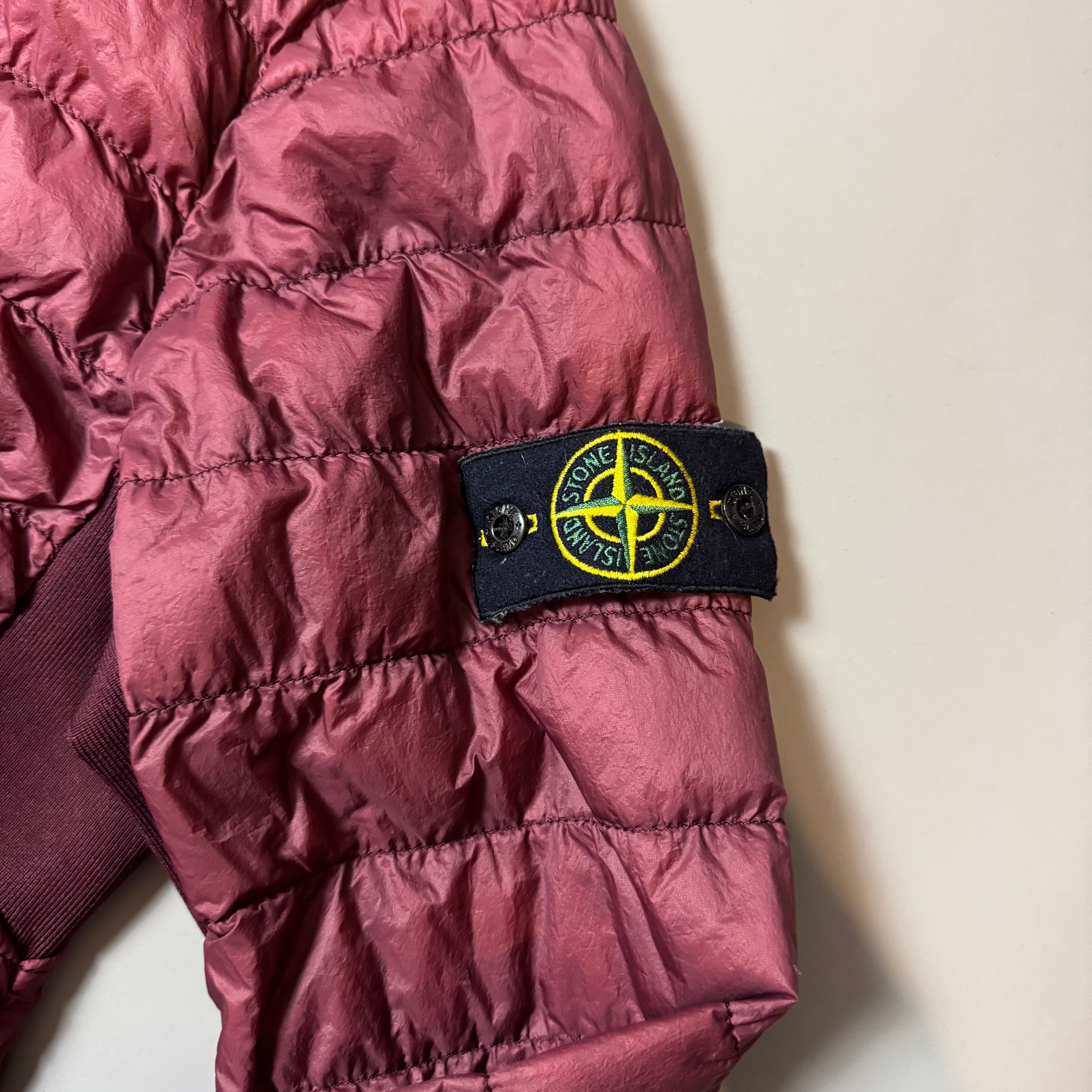 Stone Island Red Garment Dyed Micro Yarn Down Jacket - Large