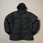 Load image into Gallery viewer, Stone Island Black Garment Dyed Crinkle Reps Long Parka Jacket - XXL
