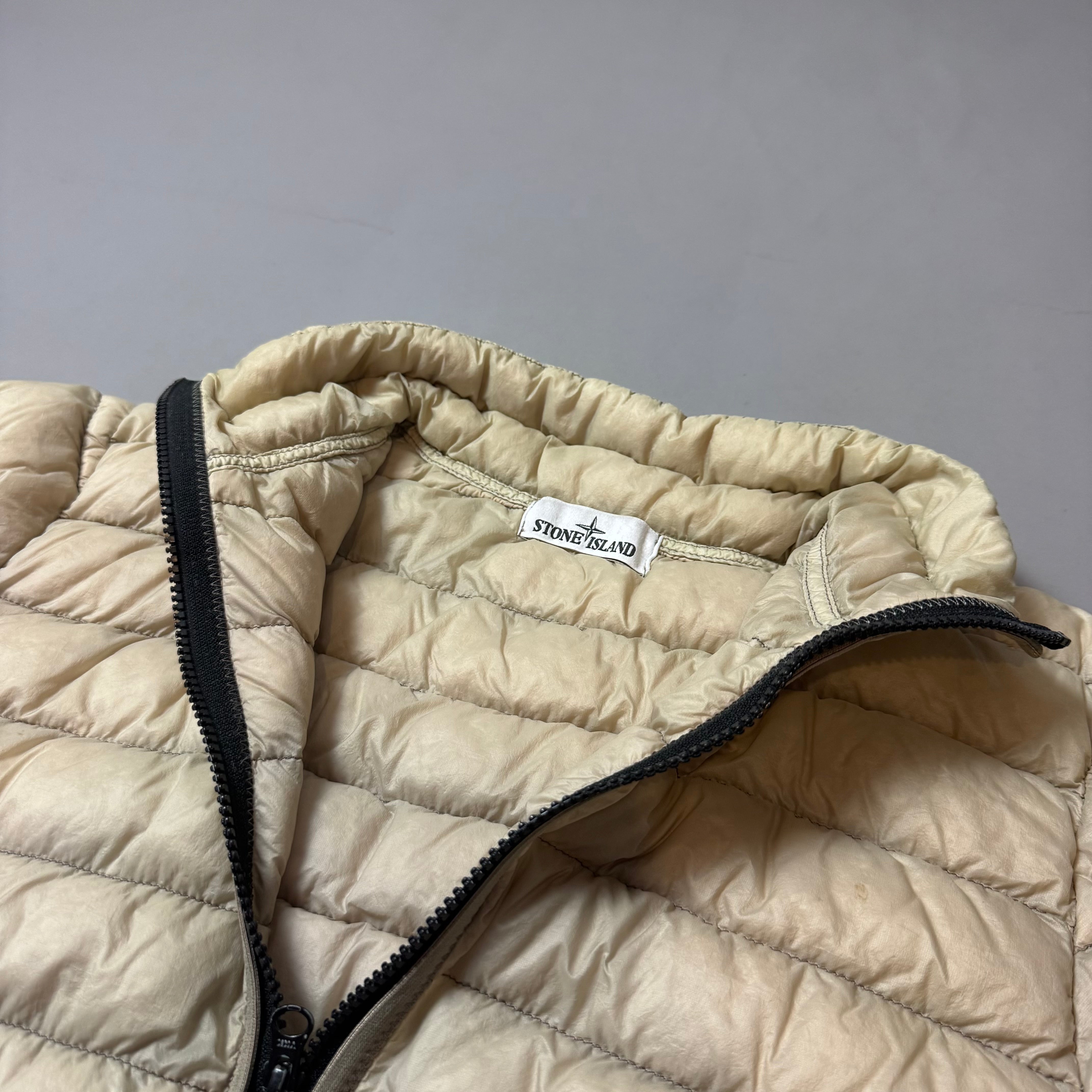 Stone Island Beige Garment Dyed Micro Yarn Down Jacket - Medium