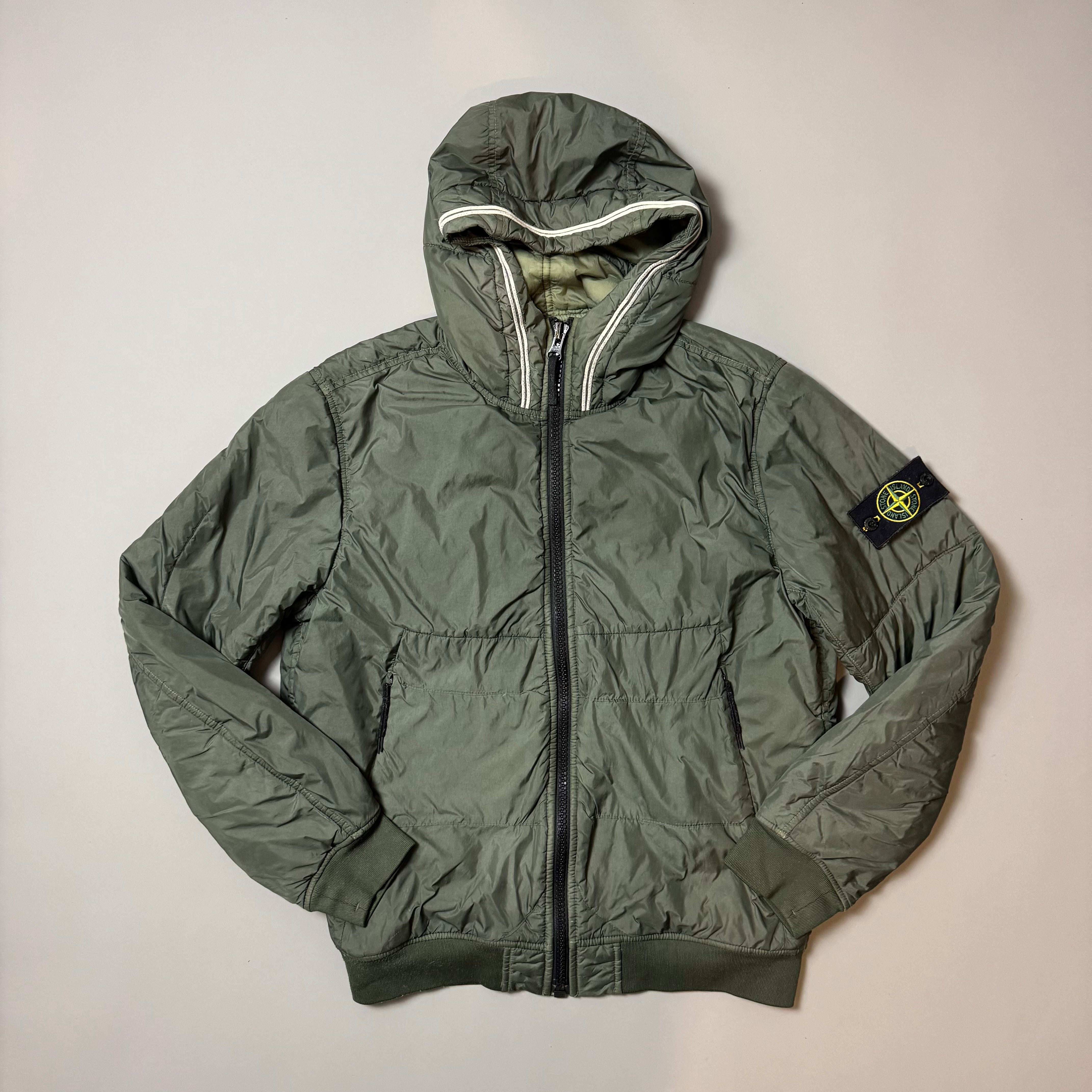 Stone Island Green Crinkle Reps Primaloft Jacket - Large