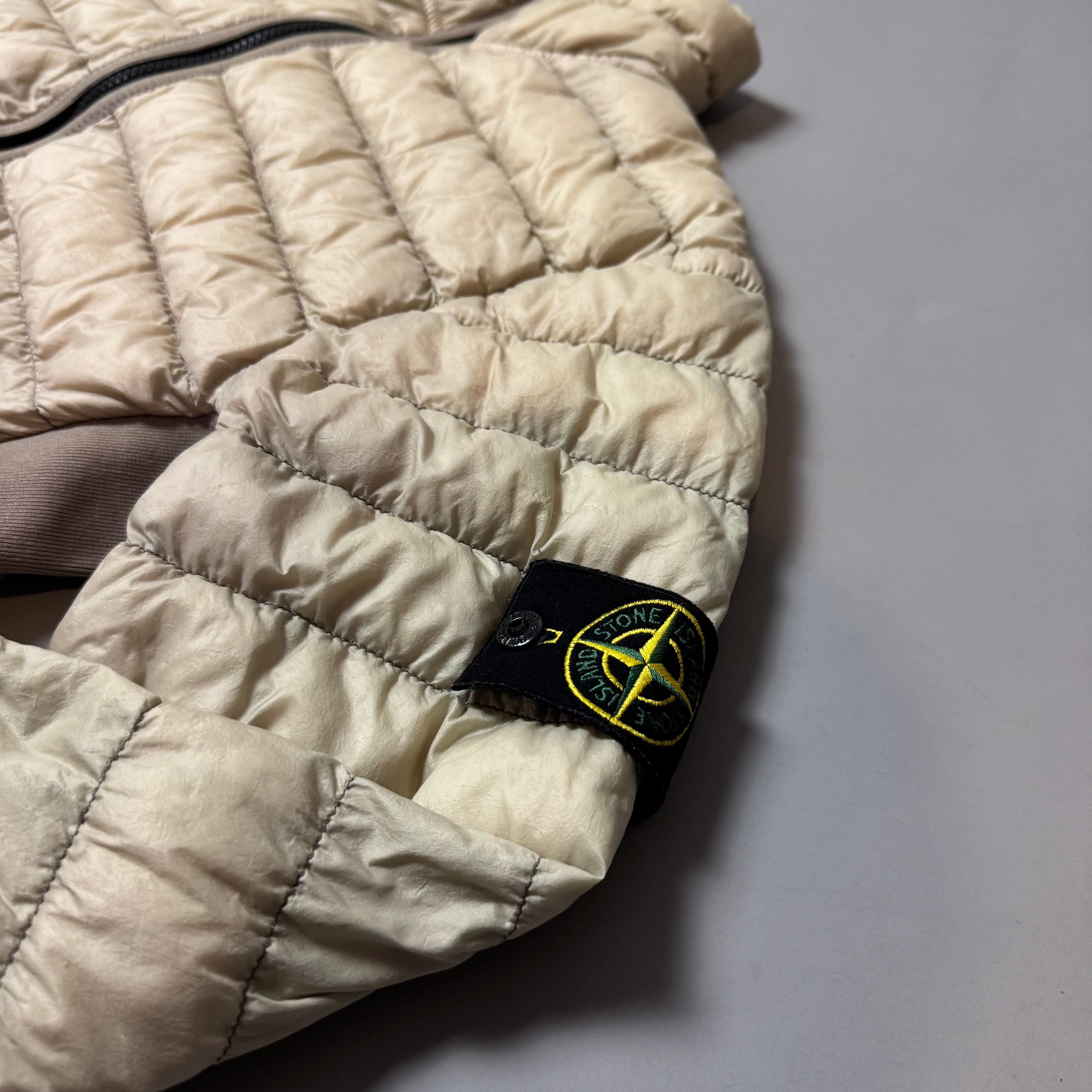 Stone Island Beige Garment Dyed Micro Yarn Down Jacket - Medium