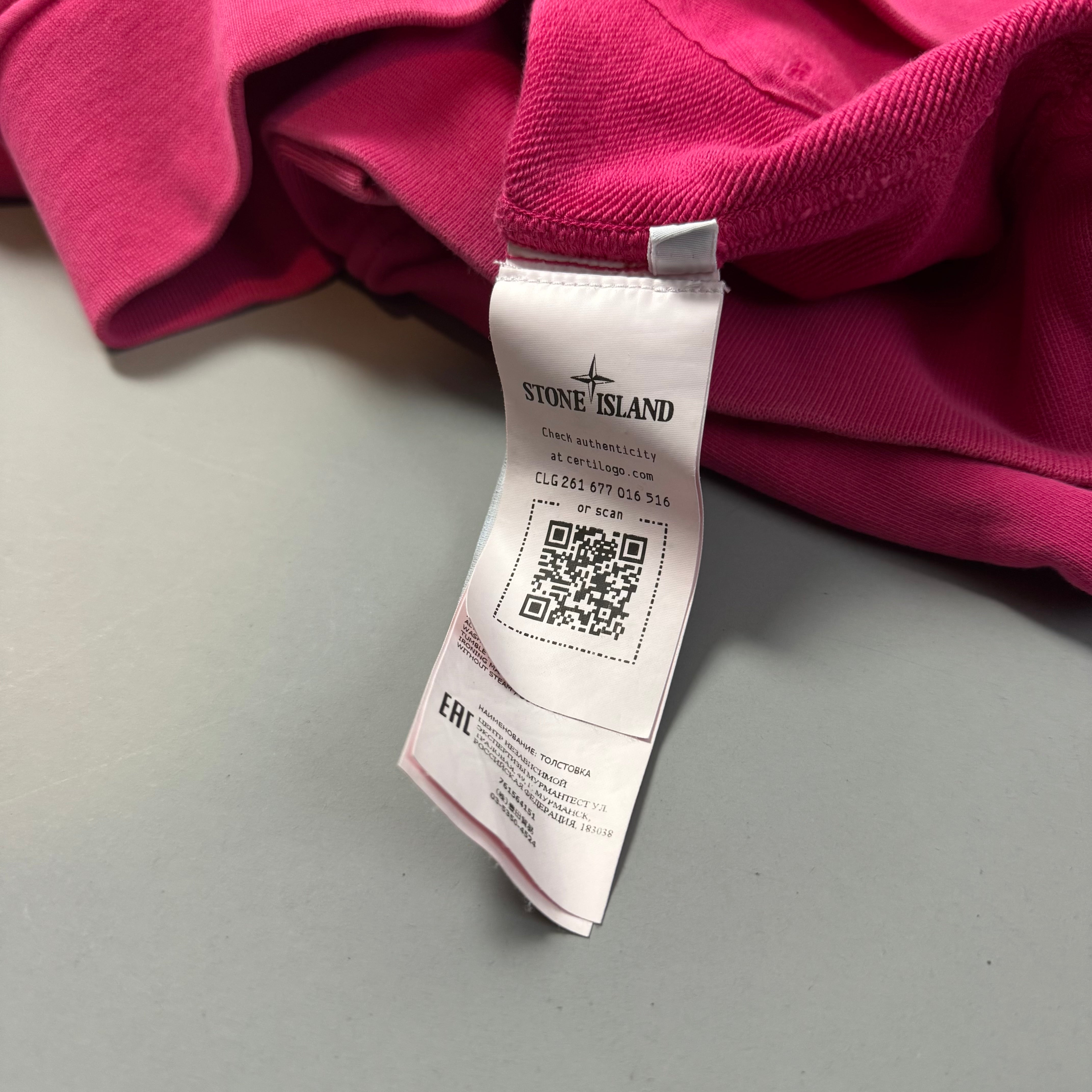Stone Island Pink Hoodie - Small