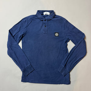 Stone Island Navy Blue Long Sleeve Polo - Large