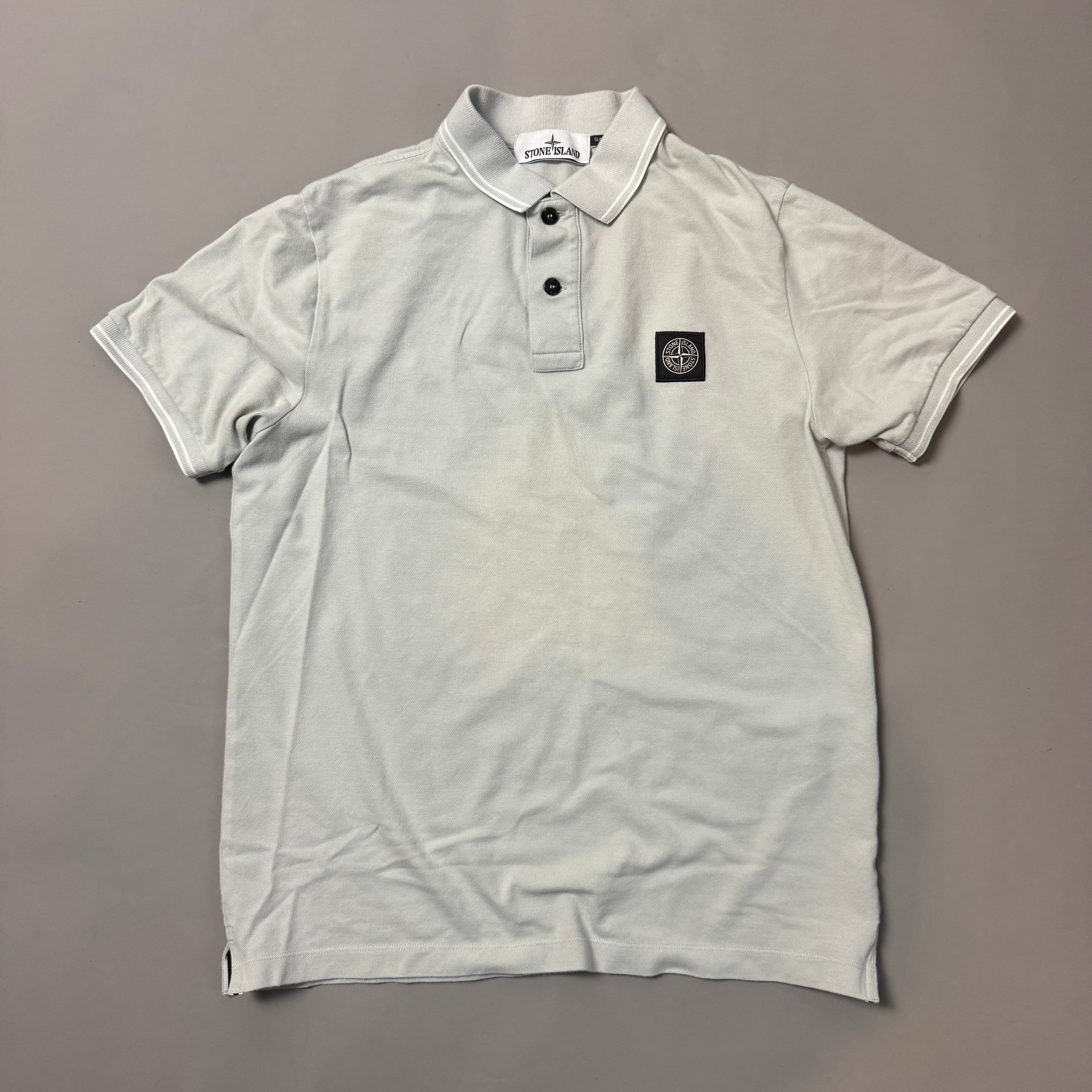 Stone Island Mint Green Polo Shirt - Large