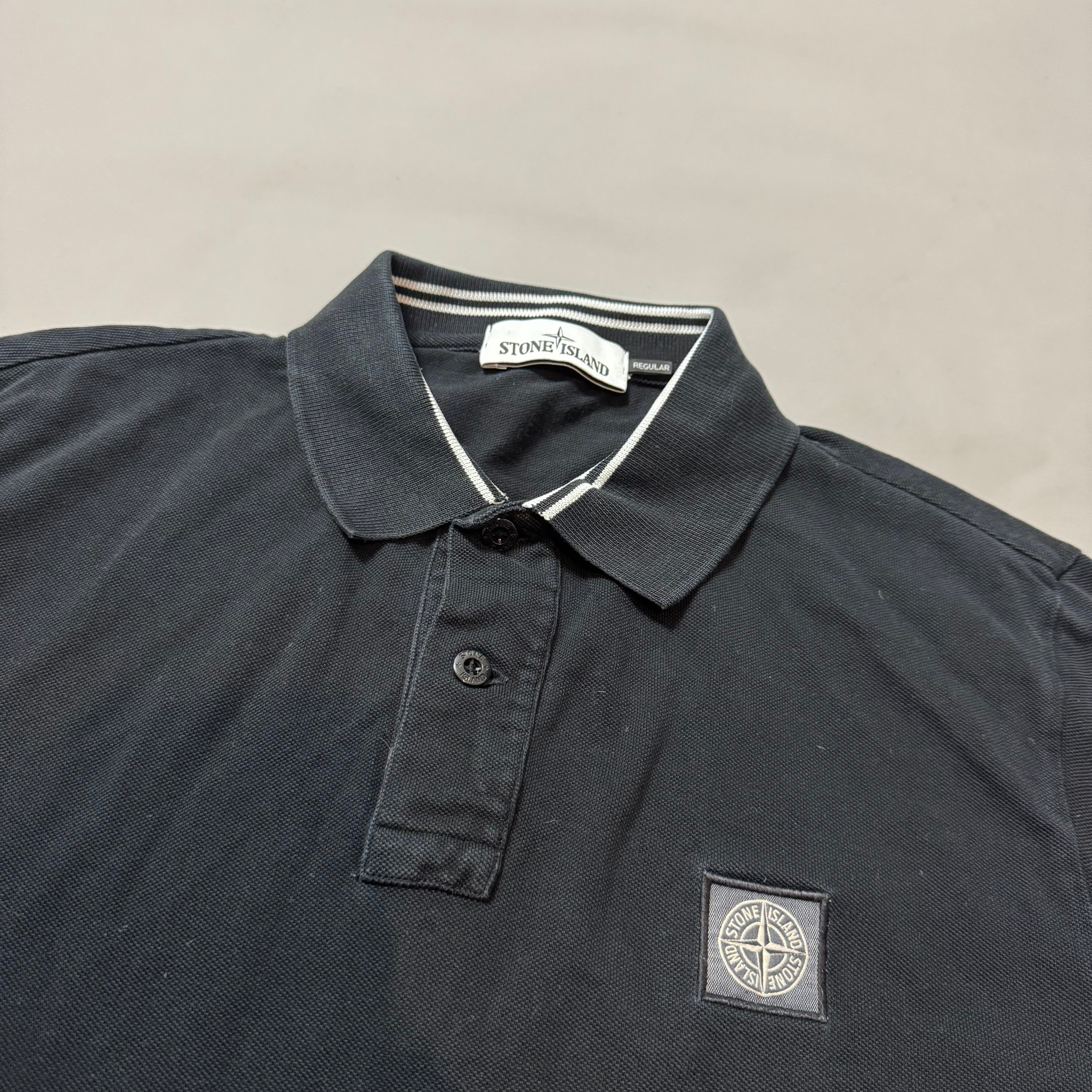 Stone Island Black Polo Shirt - Medium