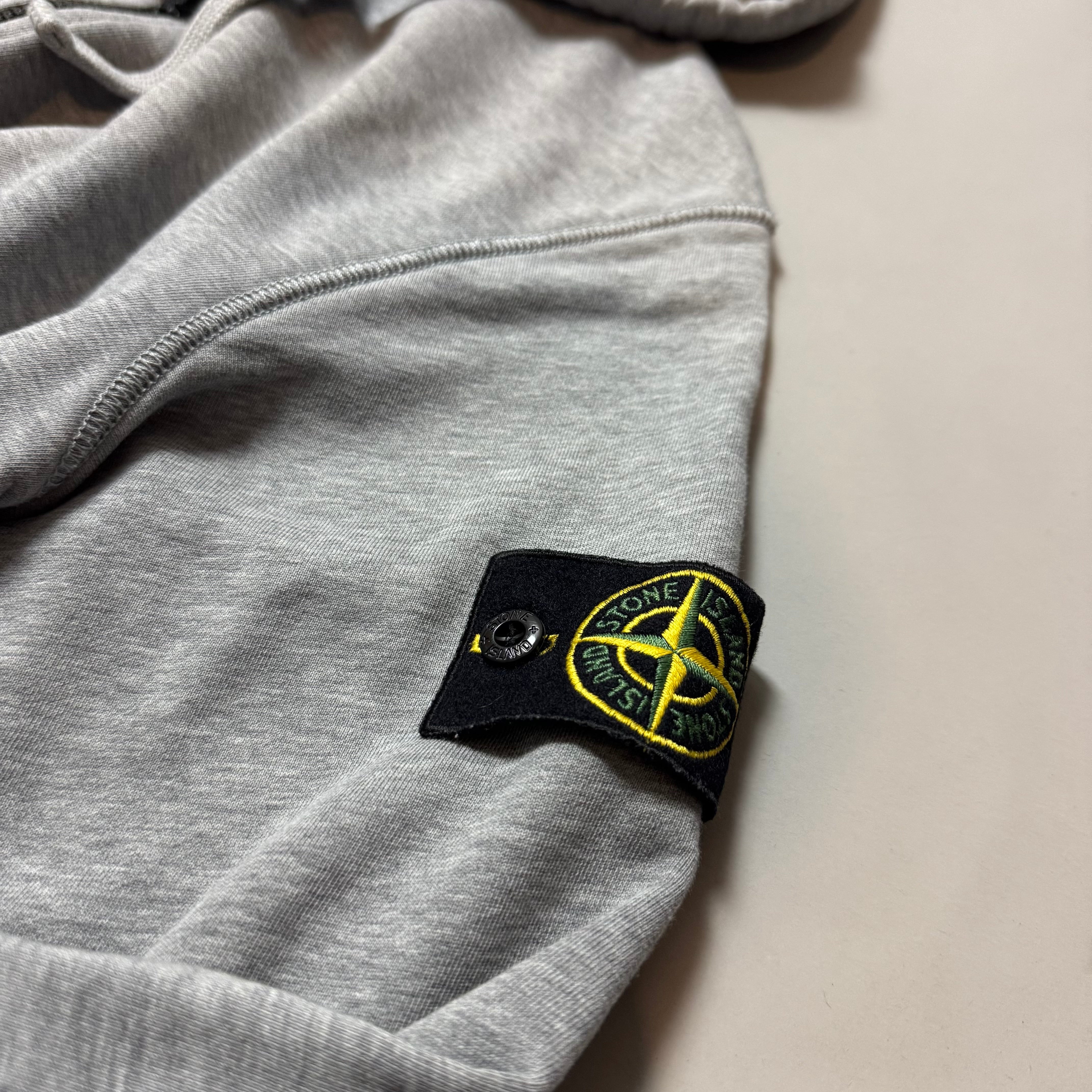 Stone Island Grey Zip Up Hoodie - Small